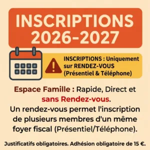 Procédure d&rsquo;inscription saison 2026-2027