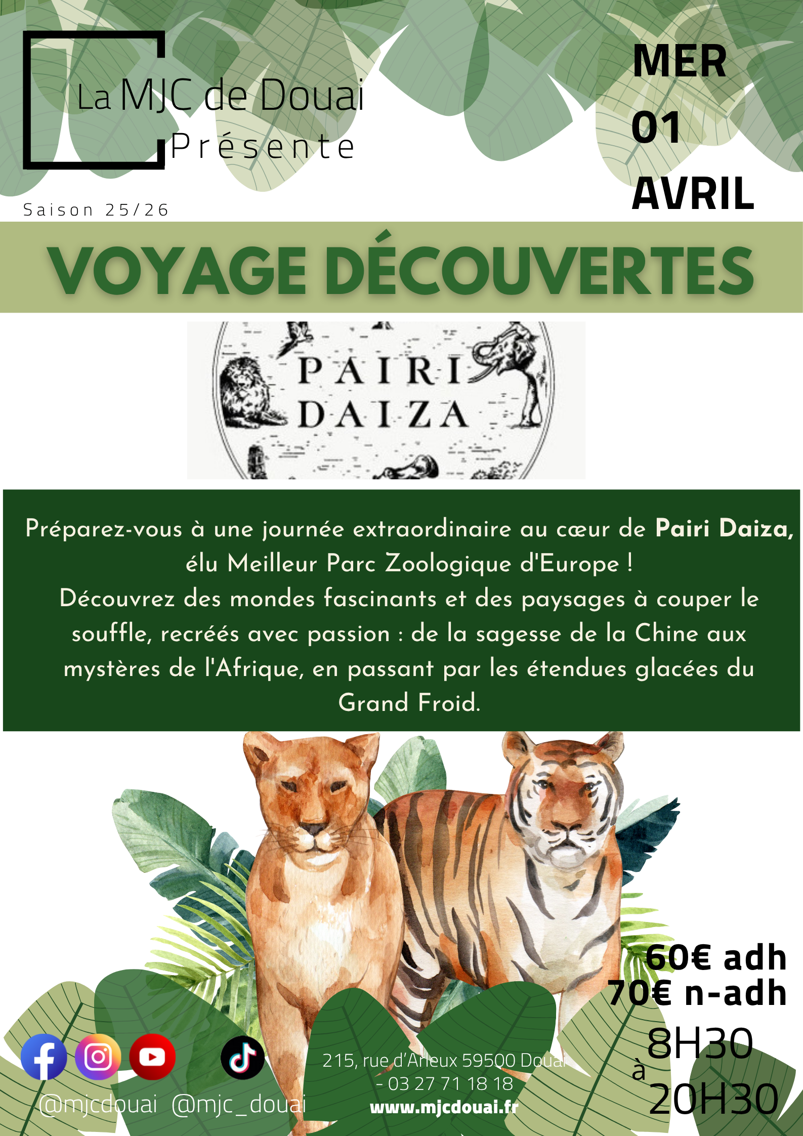 Voyage Pairi Daiza - MJC de Douai