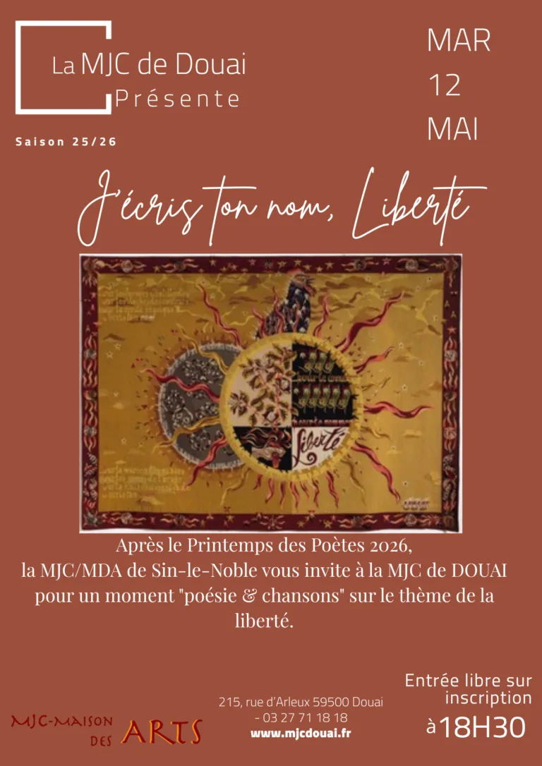 Soirée poésie — « J&rsquo;écris ton nom, Liberté »