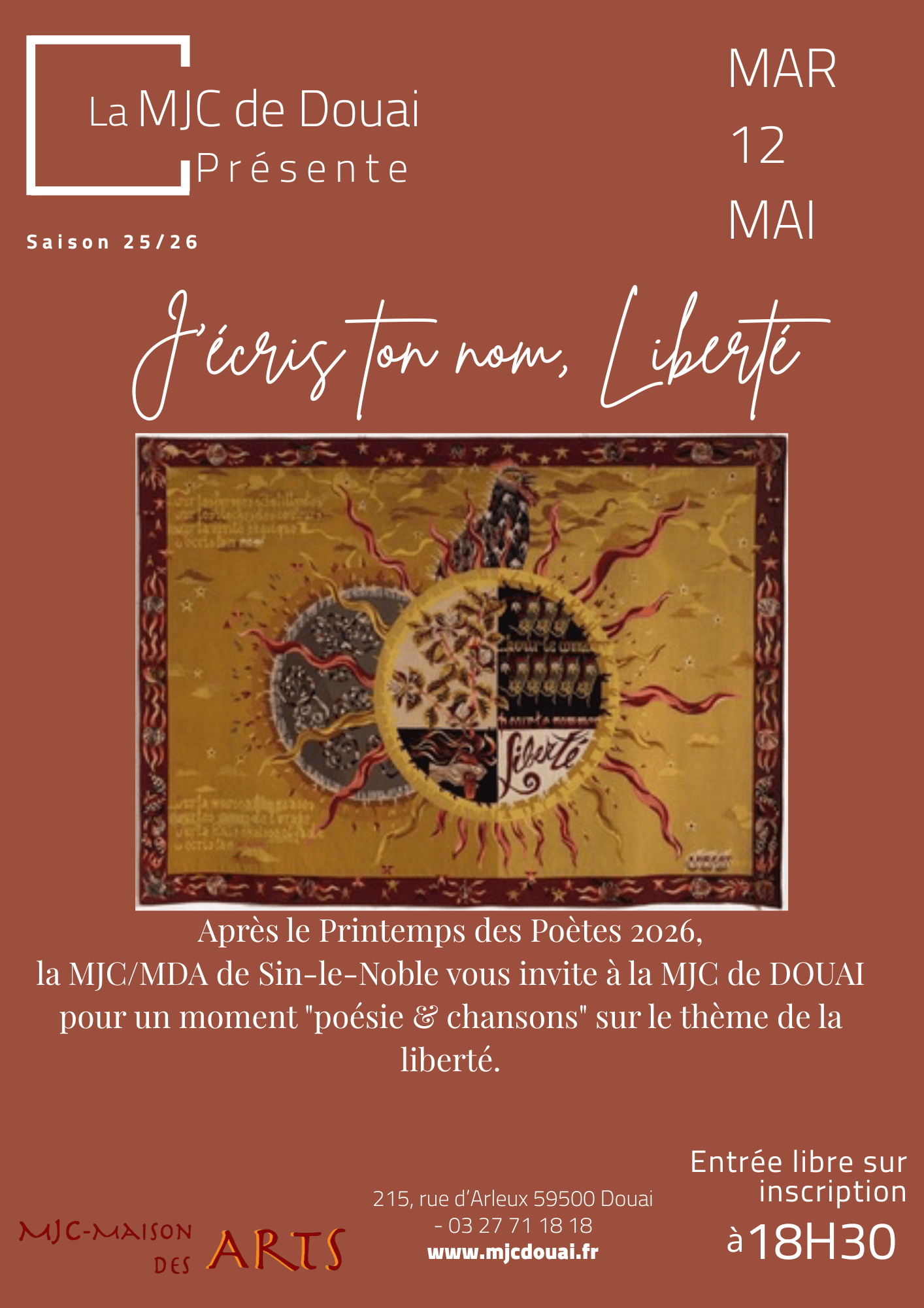 Soirée poésie J'écris ton nom Liberté